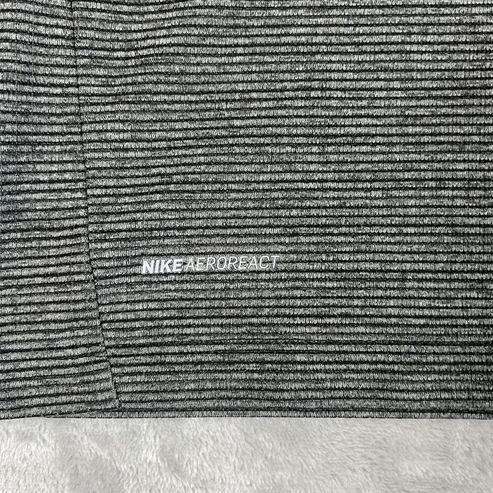 Nike Aeroreact Polo Henley Shirt Mens XL Gray Striped GolfPerformance Top - Picture 3 of 8